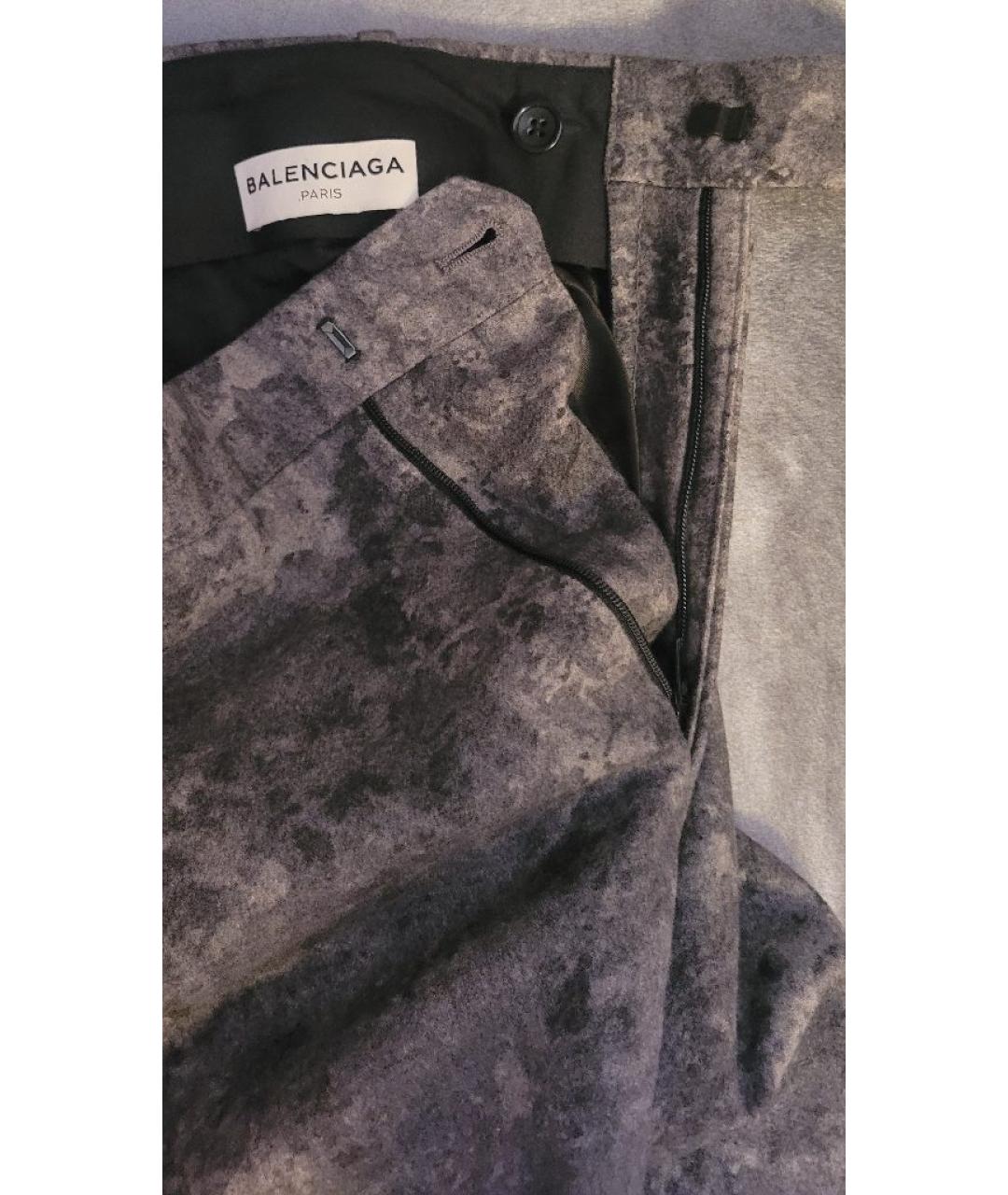 BALENCIAGA Серые шерстяные классические брюки, фото 6