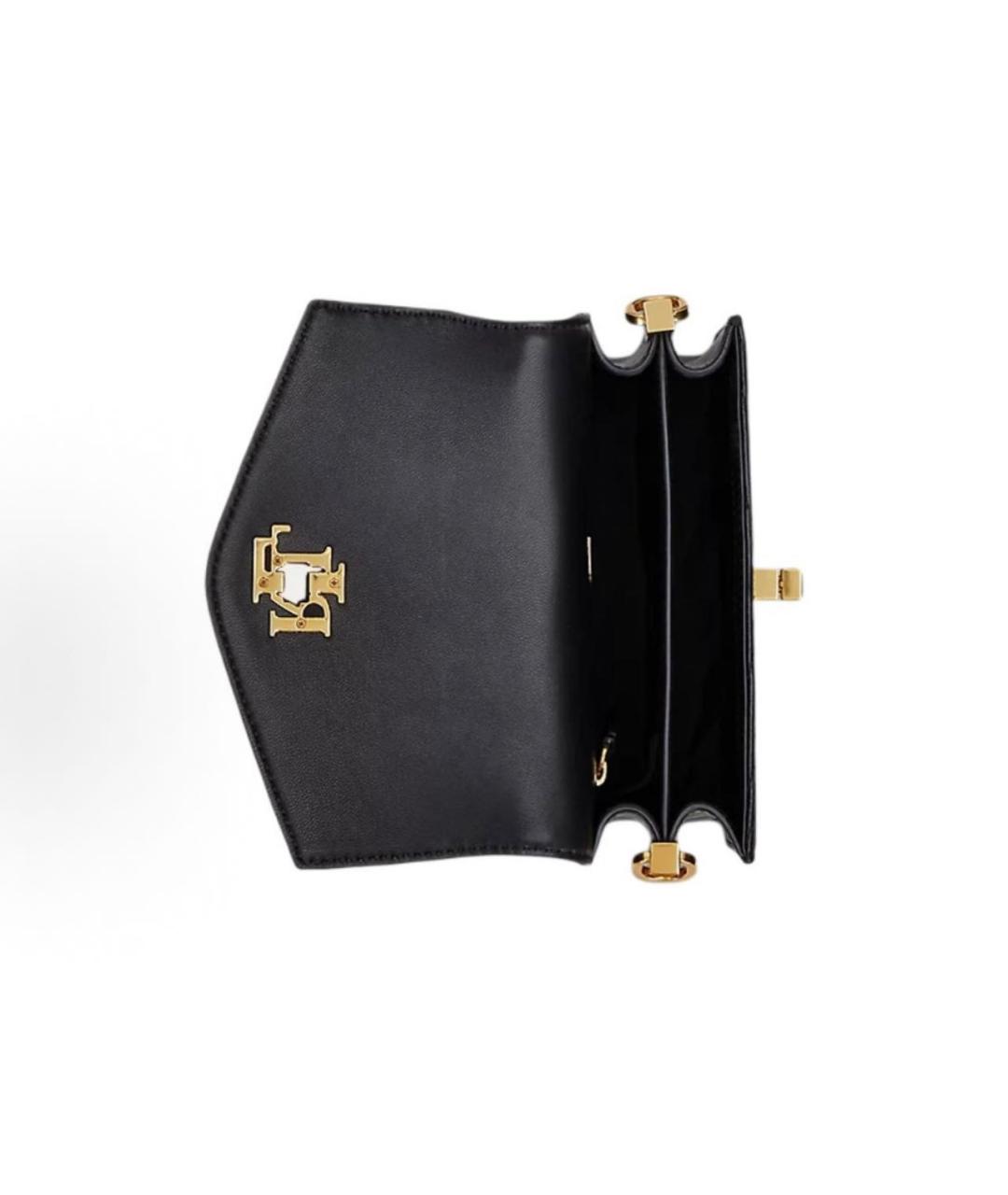 POLO RALPH LAUREN Черная кожаная сумка с короткими ручками, фото 4