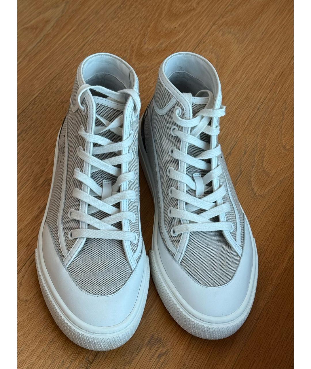 HERMES Бежевые текстильные кеды, фото 2