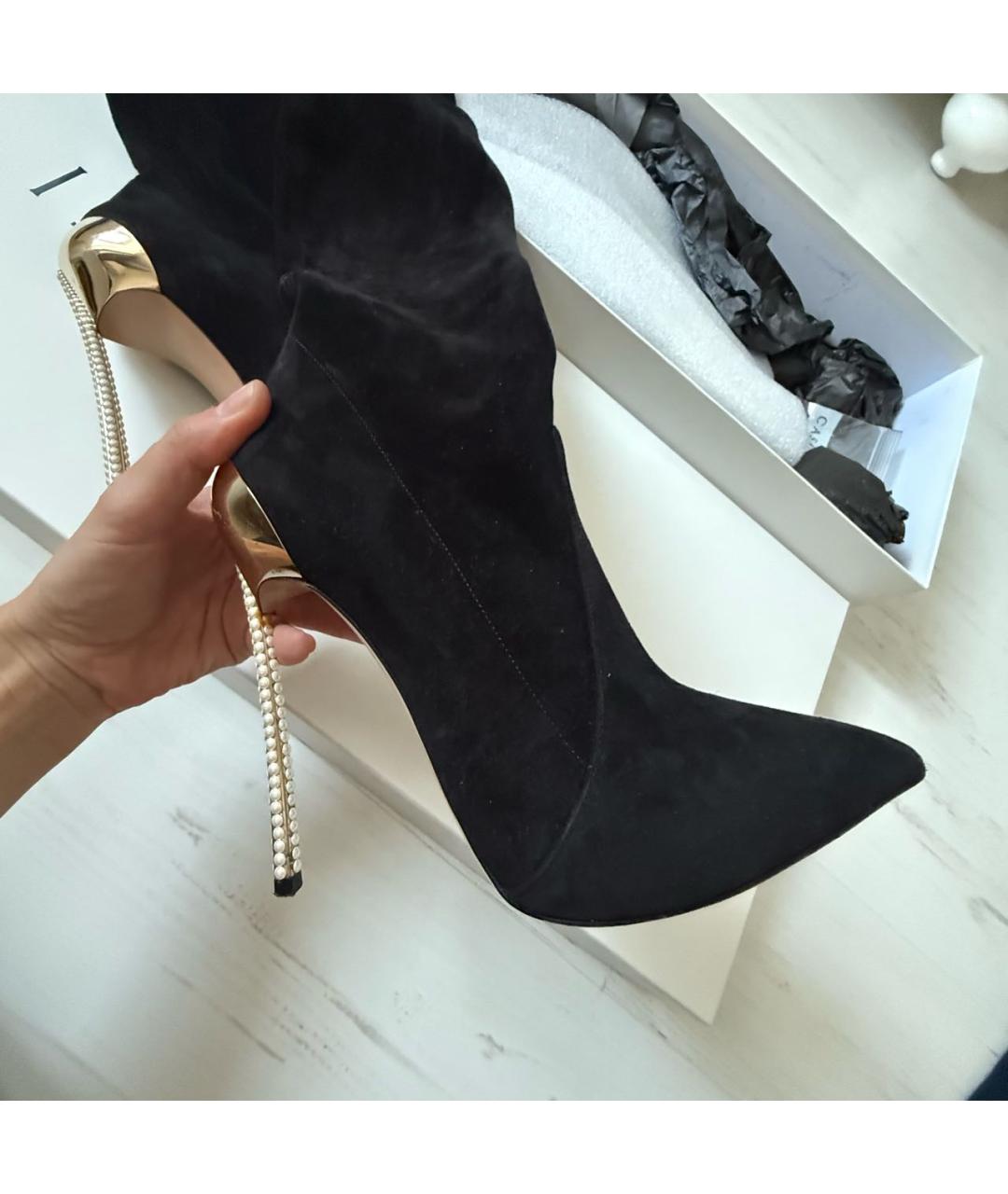 CASADEI Черные замшевые ботфорты, фото 8