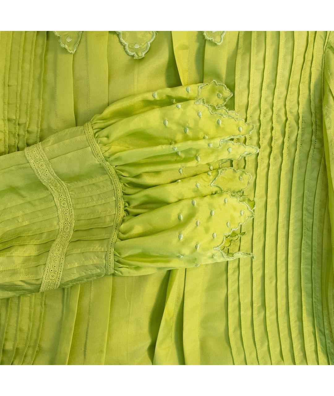 BLUMARINE Салатовыое шелковое повседневное платье, фото 5