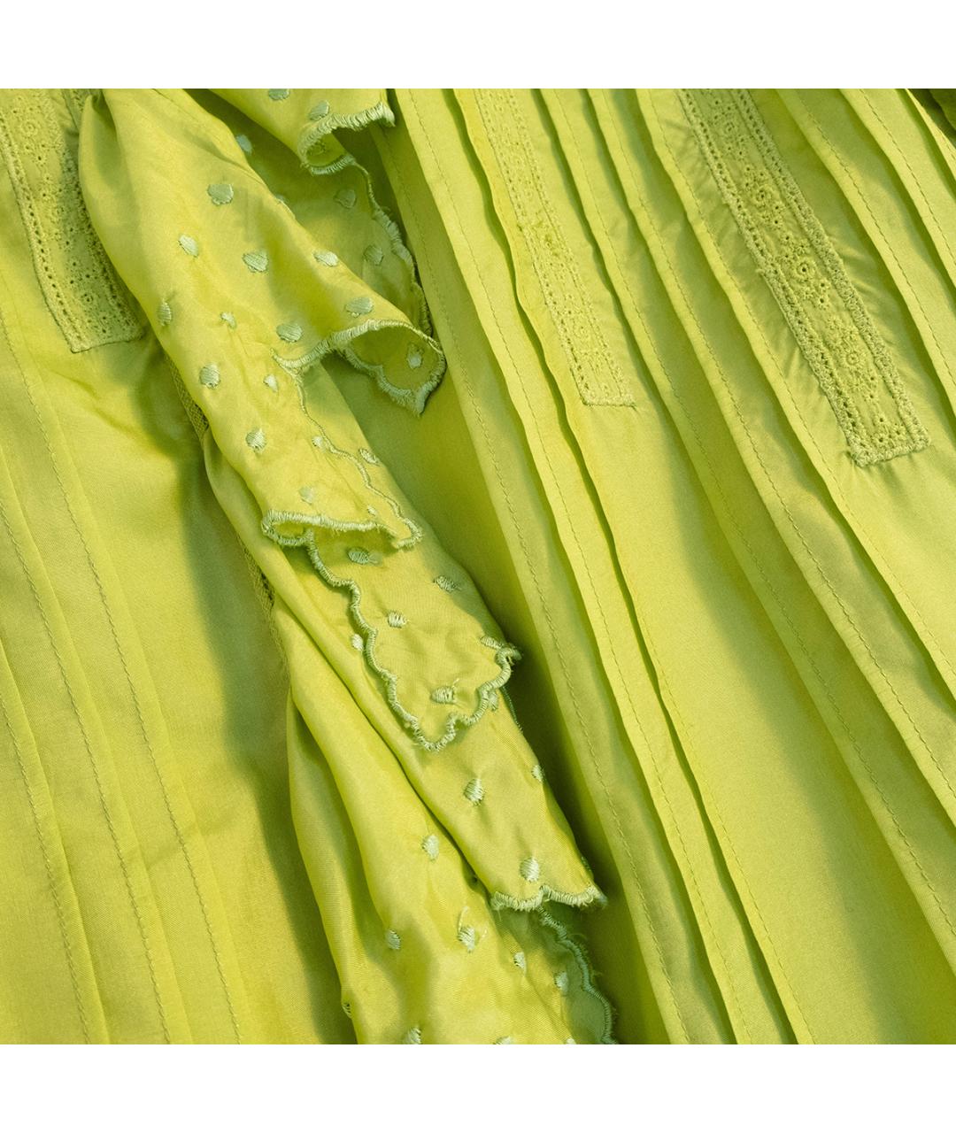 BLUMARINE Салатовыое шелковое повседневное платье, фото 6