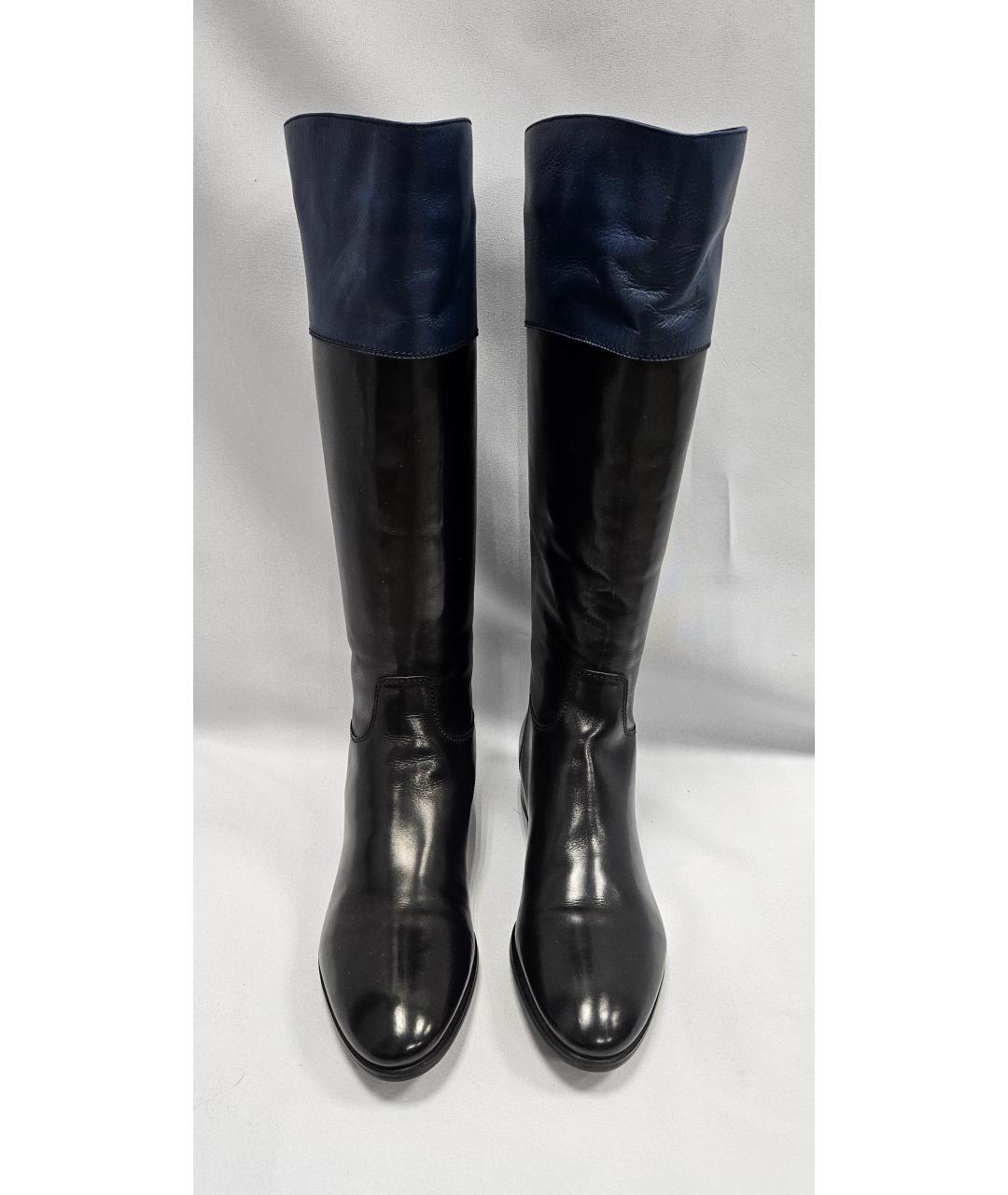 SANTONI Черные кожаные сапоги, фото 2