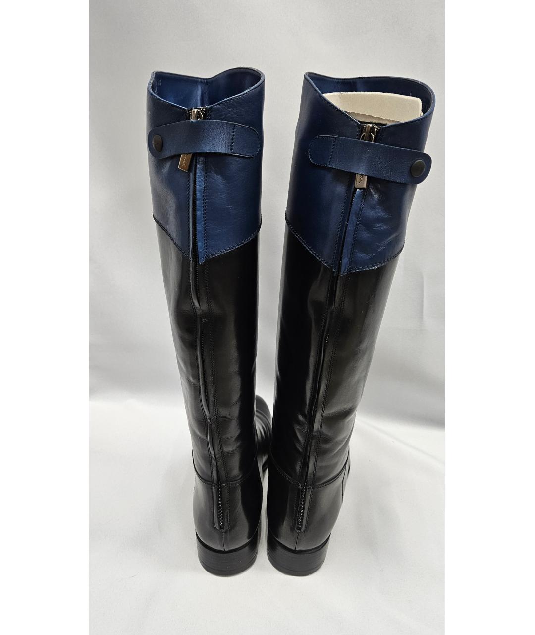 SANTONI Черные кожаные сапоги, фото 4