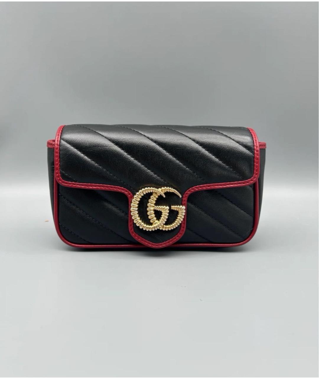 GUCCI Черная кожаная сумка через плечо, фото 2