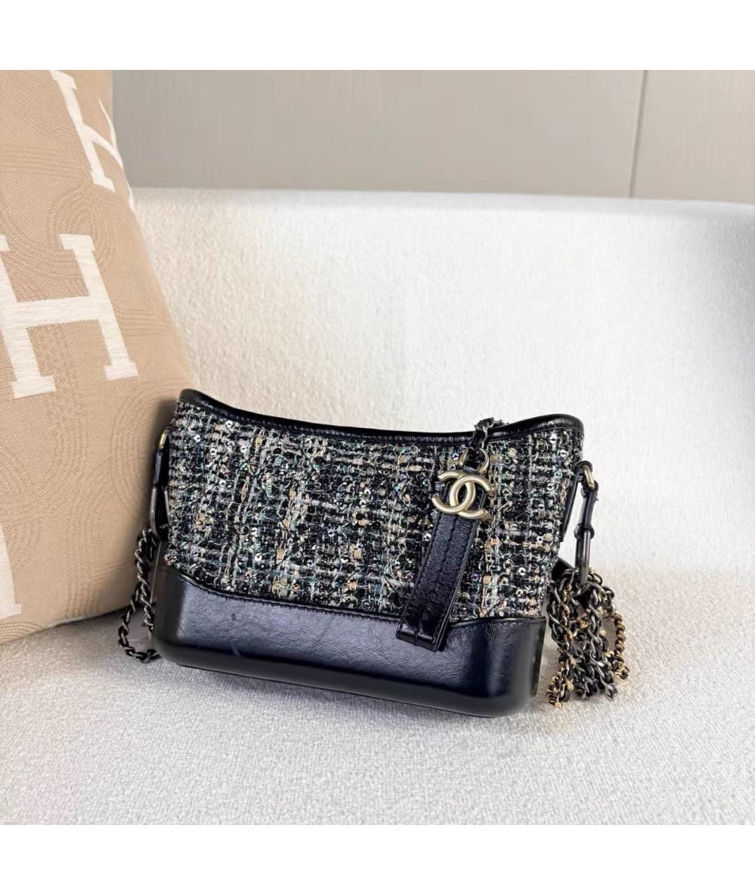 CHANEL Черная кожаная сумка через плечо, фото 6