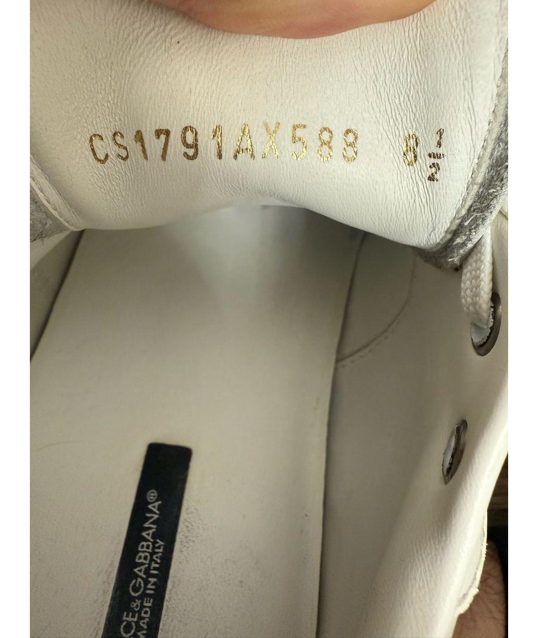 DOLCE&GABBANA Белые кожаные низкие кроссовки / кеды, фото 5