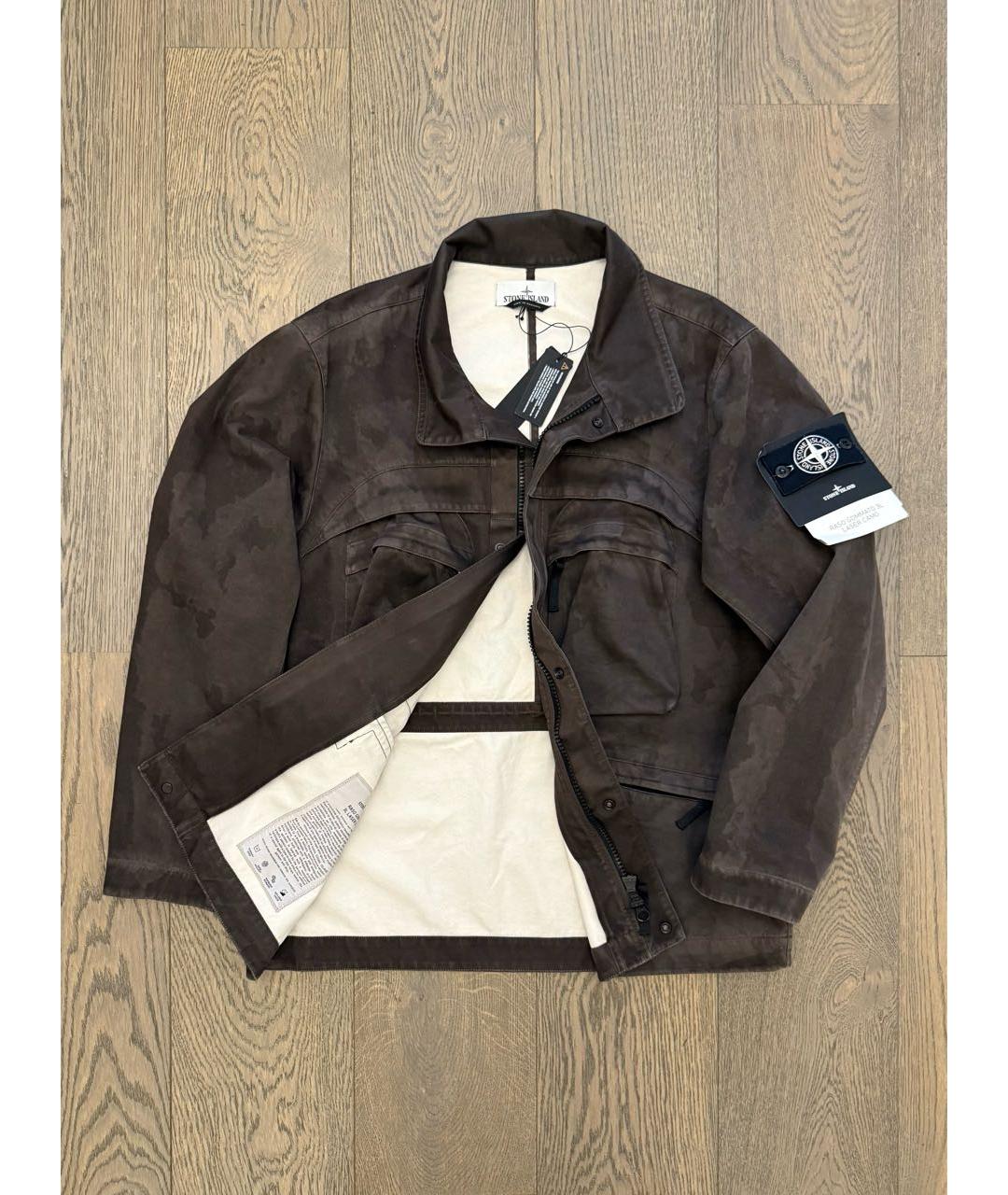 STONE ISLAND Коричневая атласная куртка, фото 2