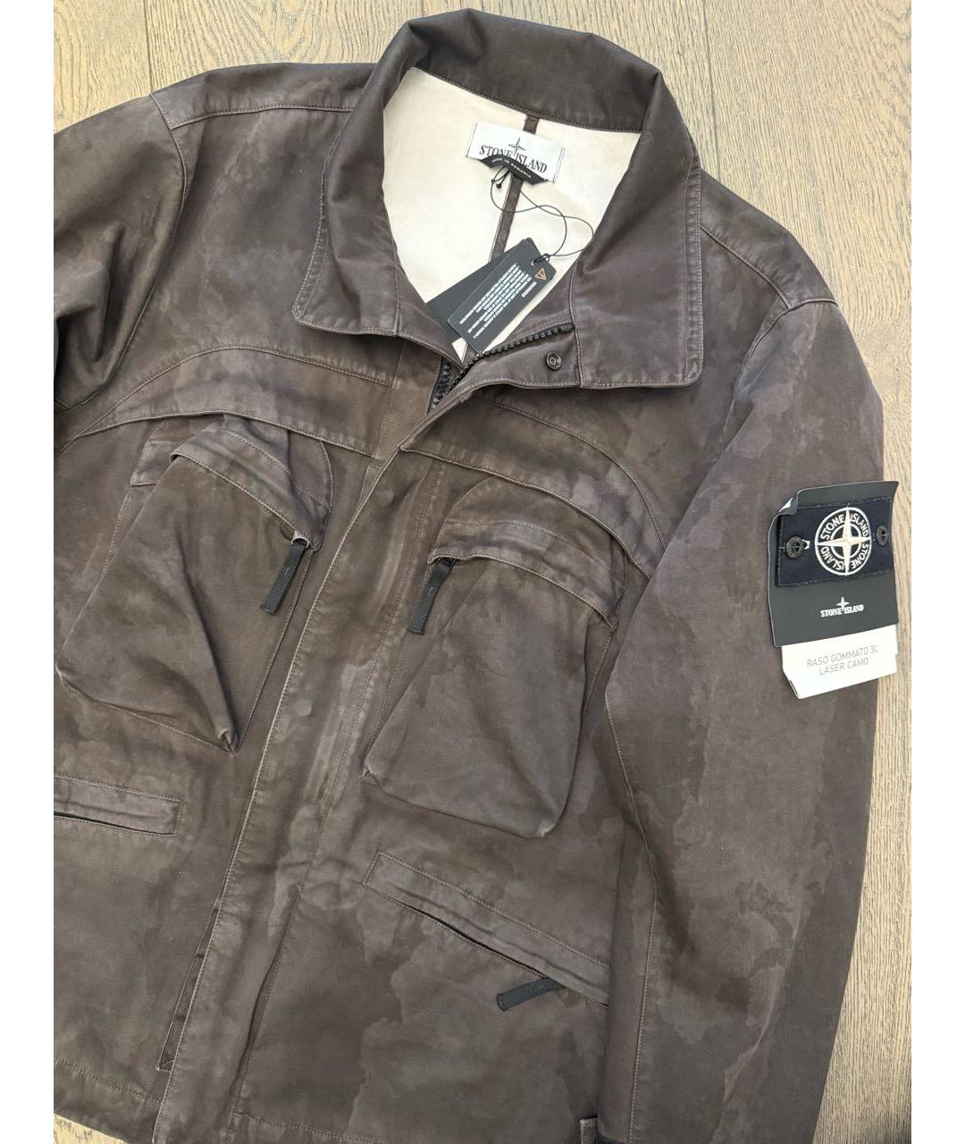 STONE ISLAND Коричневая атласная куртка, фото 3