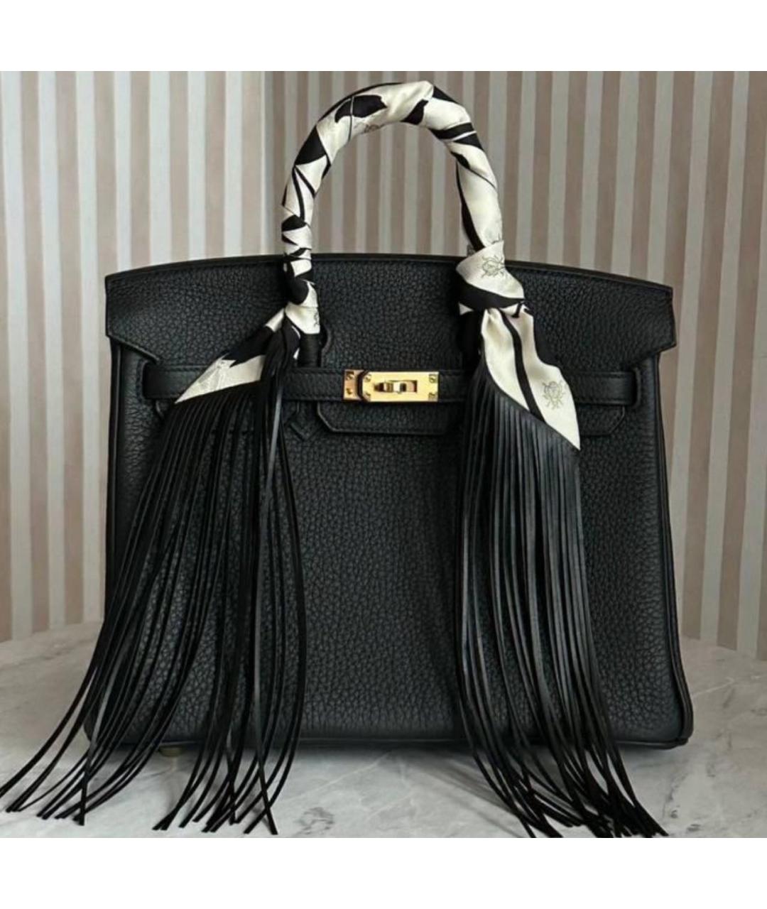 HERMES Черный платок, фото 3