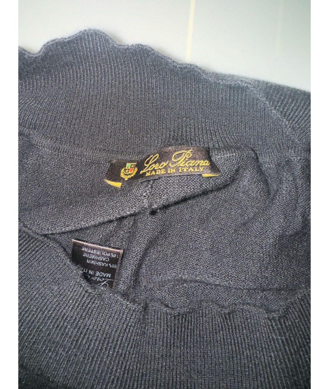 LORO PIANA Антрацитовые кашемировые леггинсы и велосипедки, фото 2