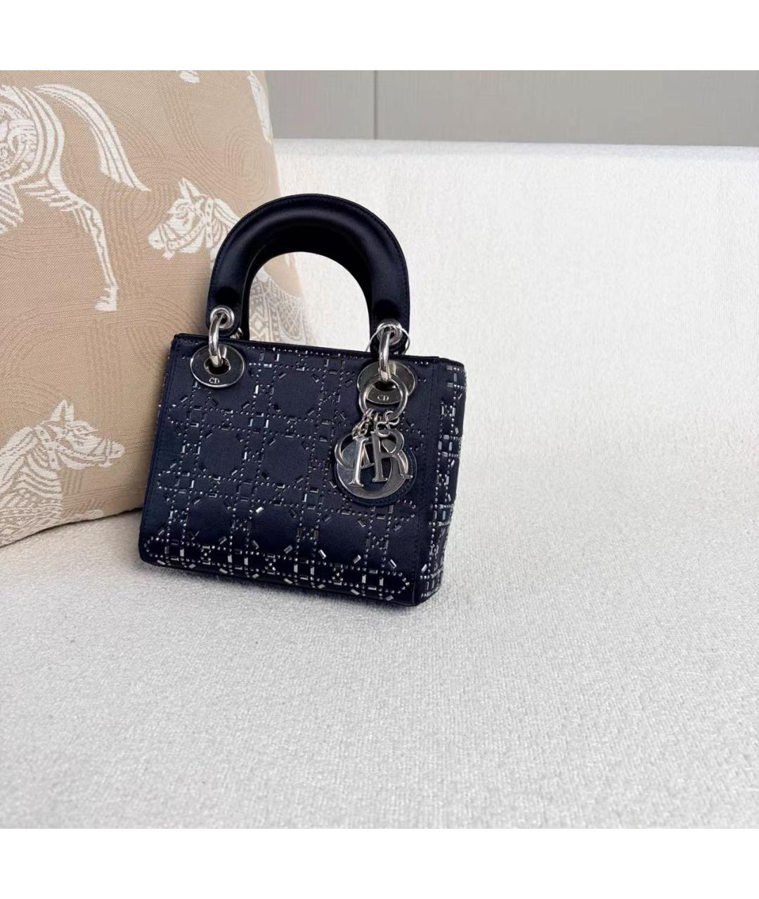 CHRISTIAN DIOR Черная тканевая сумка с короткими ручками, фото 4