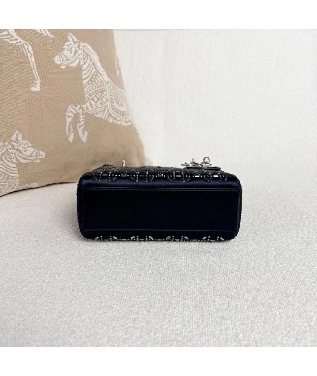 CHRISTIAN DIOR Черная тканевая сумка с короткими ручками, фото 5