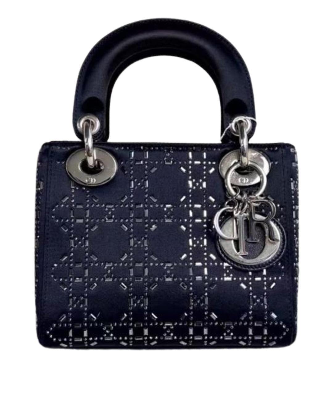 CHRISTIAN DIOR Черная тканевая сумка с короткими ручками, фото 1