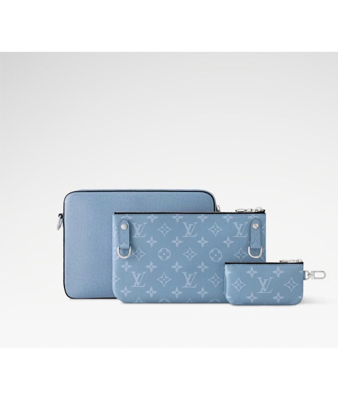 LOUIS VUITTON Голубая кожаная сумка на плечо, фото 3