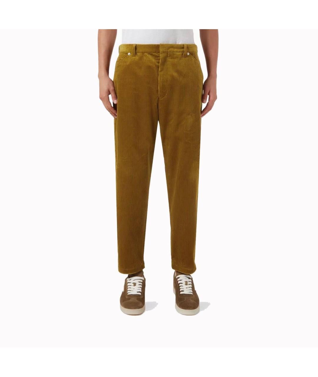 PRADA Коричневые хлопковые повседневные брюки, фото 4