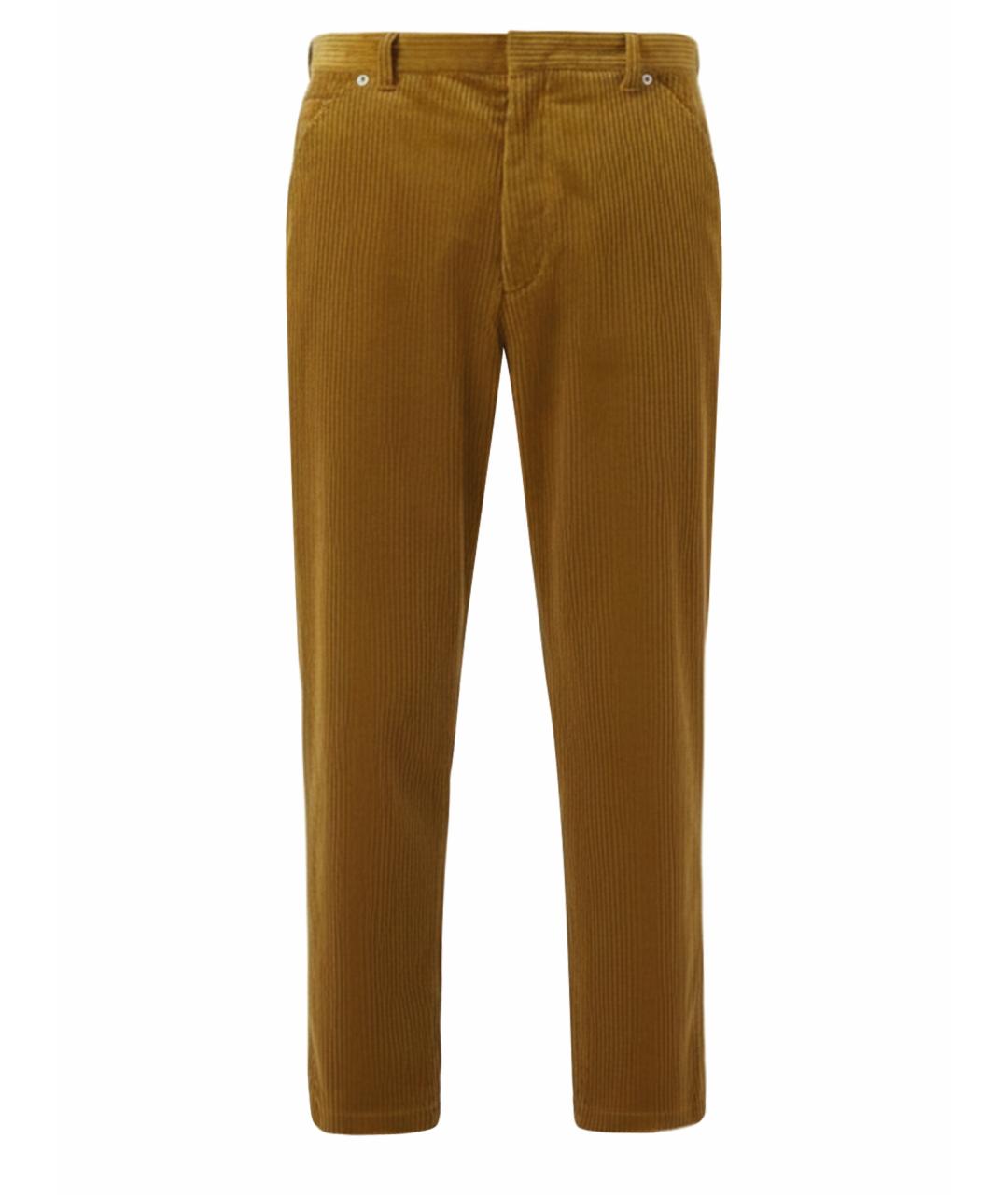 PRADA Коричневые хлопковые повседневные брюки, фото 1