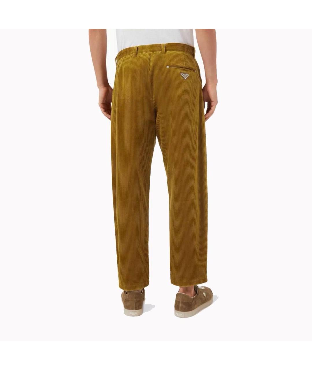 PRADA Коричневые хлопковые повседневные брюки, фото 3