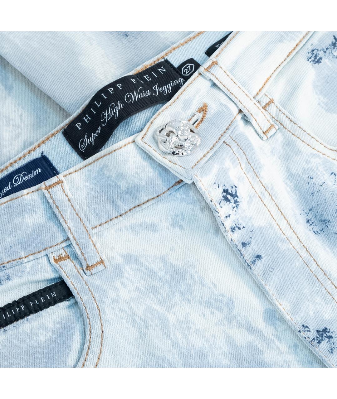PHILIPP PLEIN Голубые хлопковые джинсы слим, фото 3