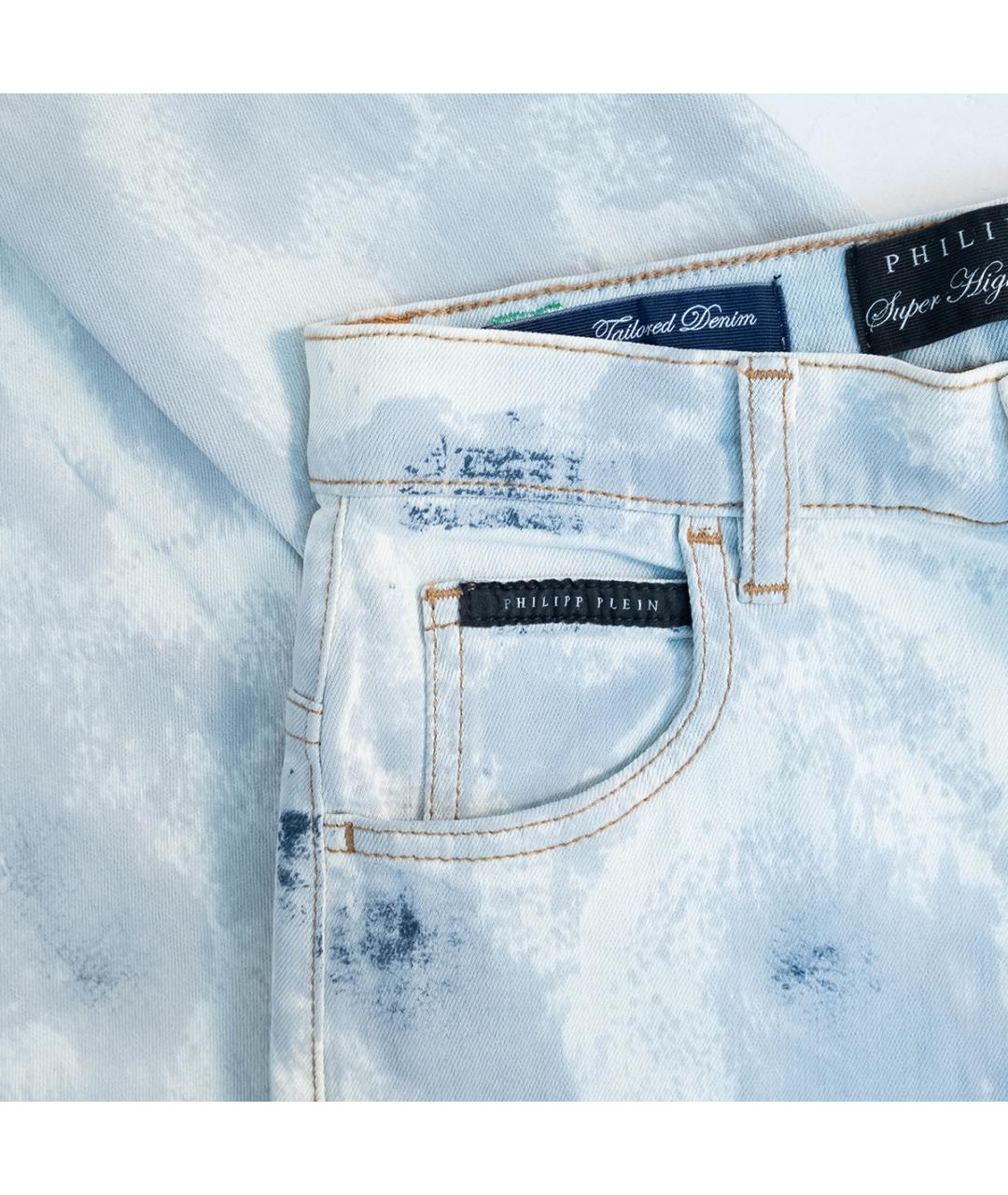 PHILIPP PLEIN Голубые хлопковые джинсы слим, фото 5