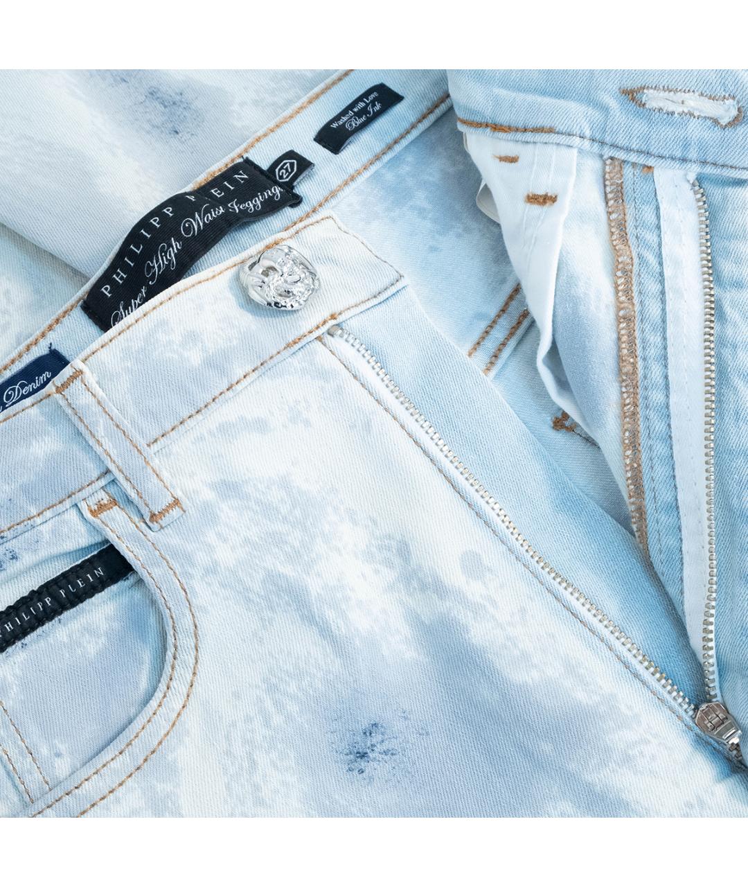 PHILIPP PLEIN Голубые хлопковые джинсы слим, фото 4