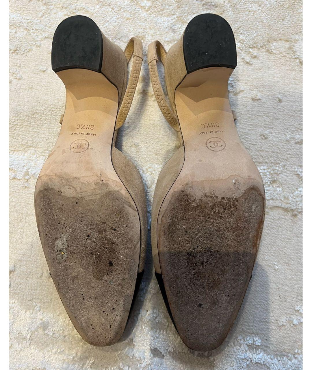CHANEL Бежевые замшевые туфли, фото 7
