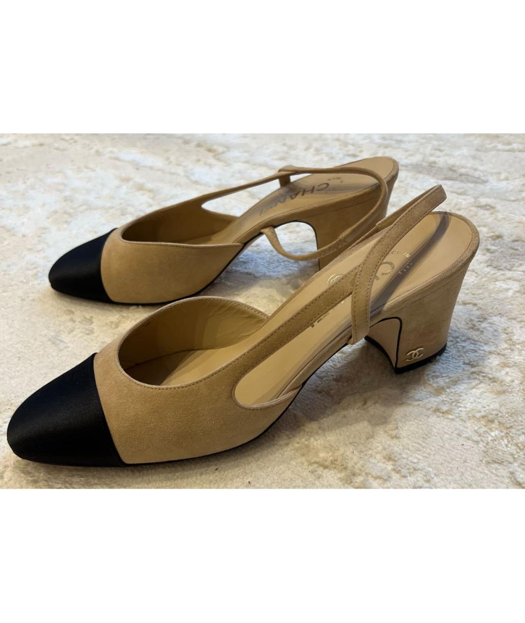 CHANEL Бежевые замшевые туфли, фото 6