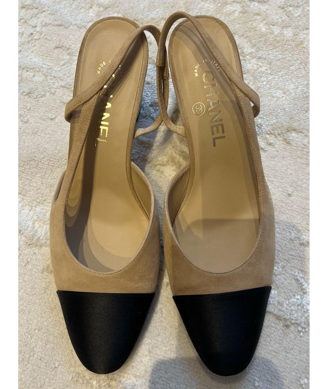 CHANEL Бежевые замшевые туфли, фото 2