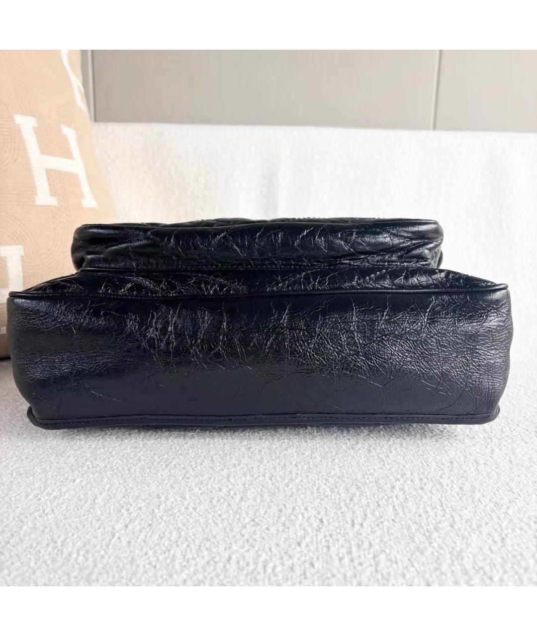 SAINT LAURENT Черная кожаная сумка через плечо, фото 5