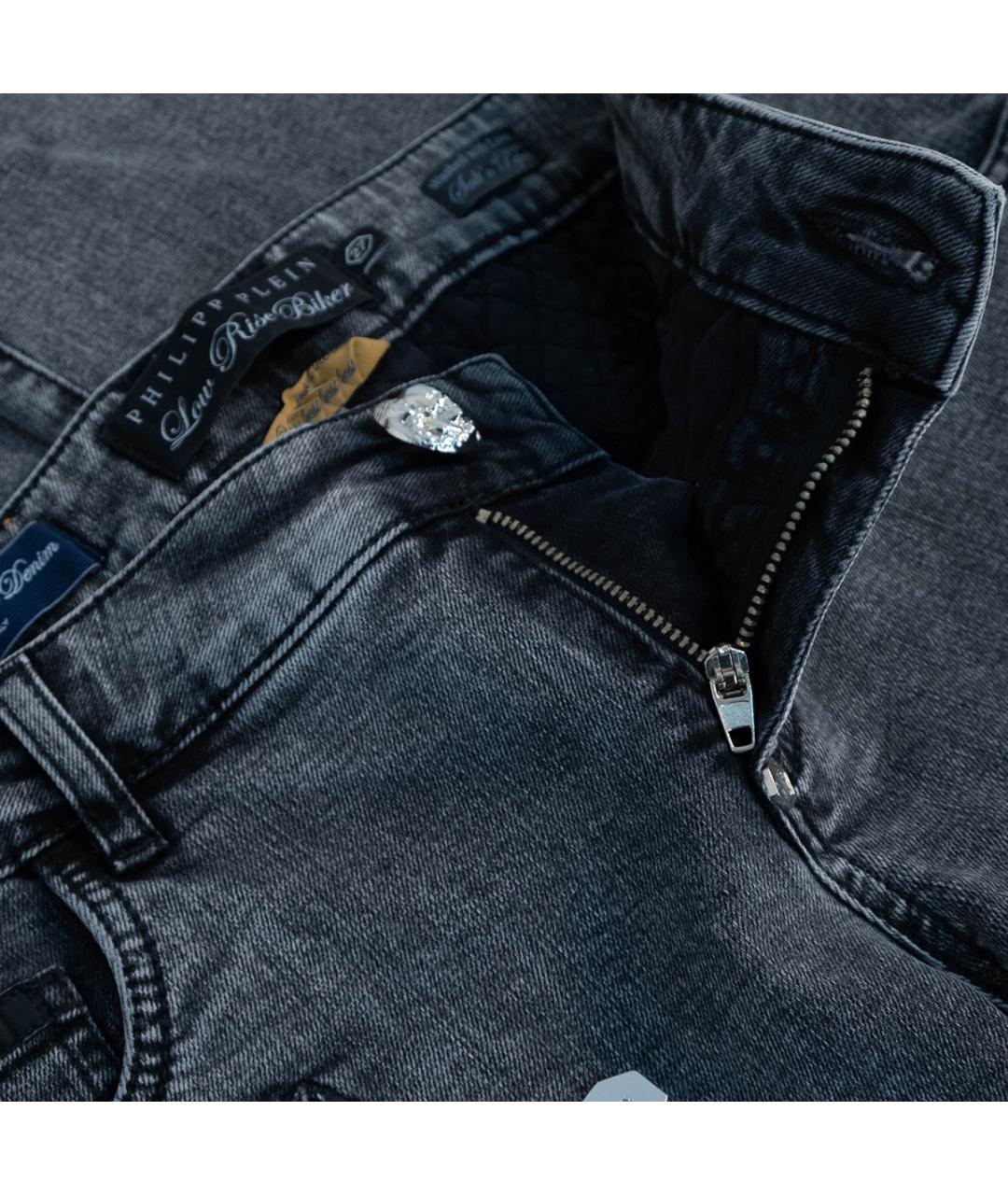 PHILIPP PLEIN Серые хлопковые джинсы слим, фото 4