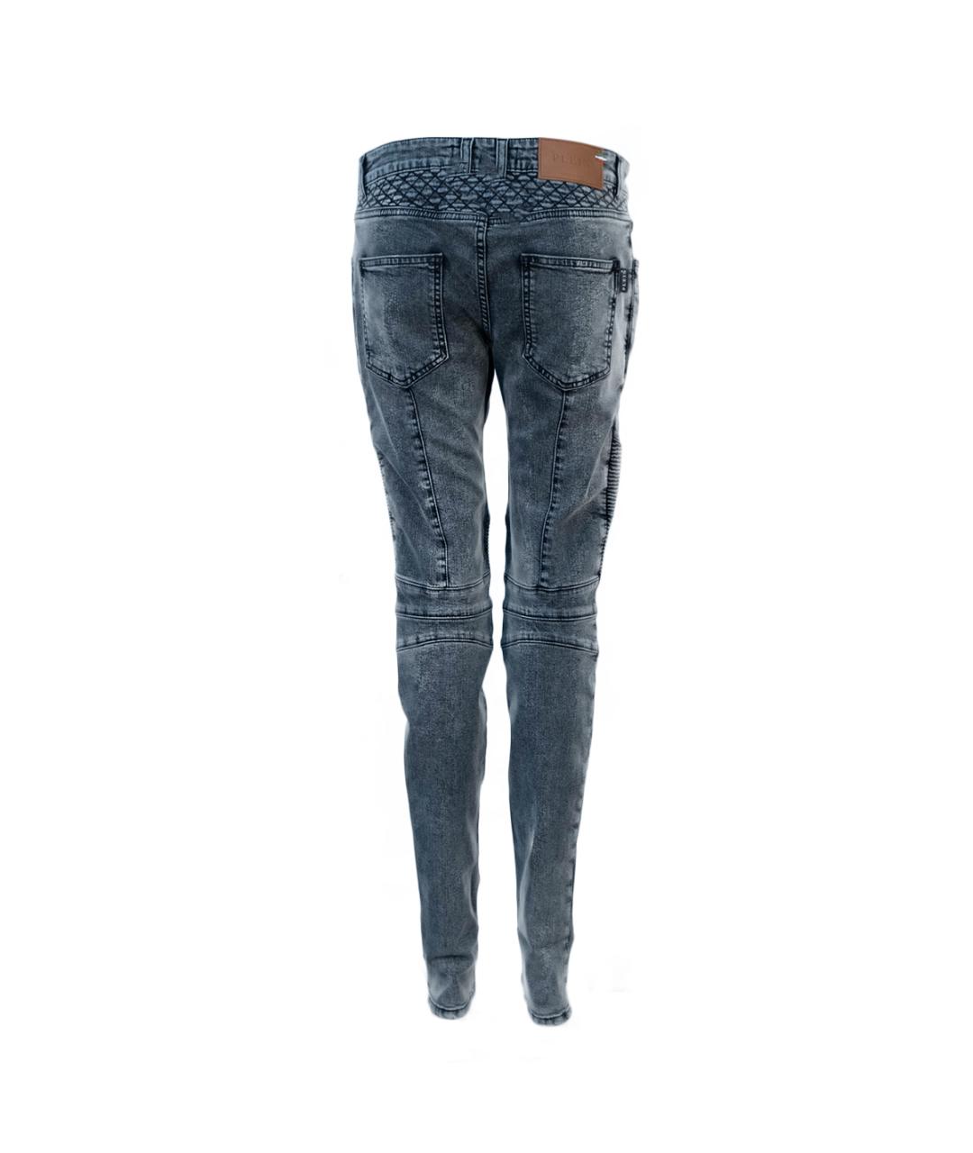 PHILIPP PLEIN Серые хлопковые джинсы слим, фото 2