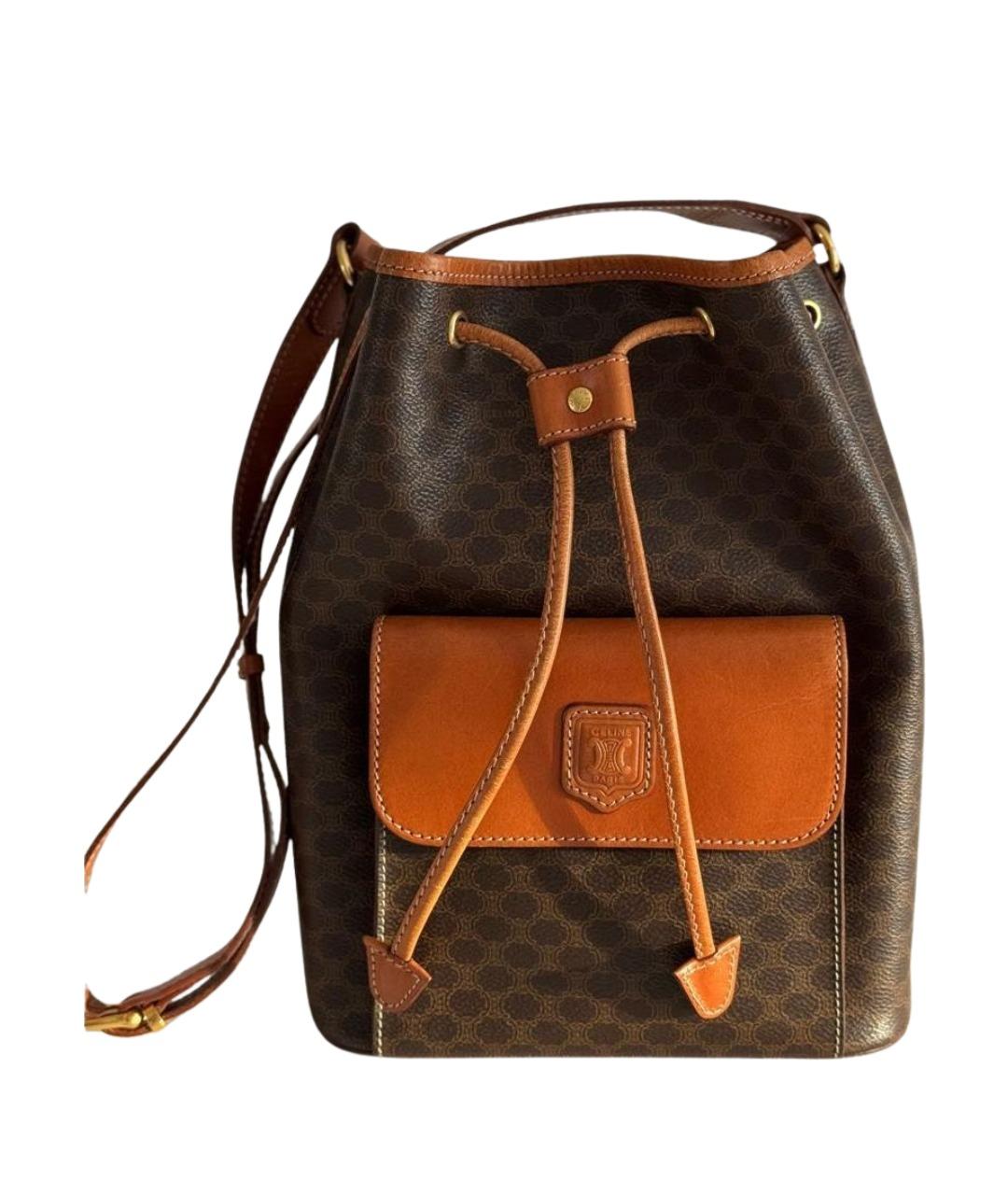 CELINE Коричневая кожаная сумка через плечо, фото 1