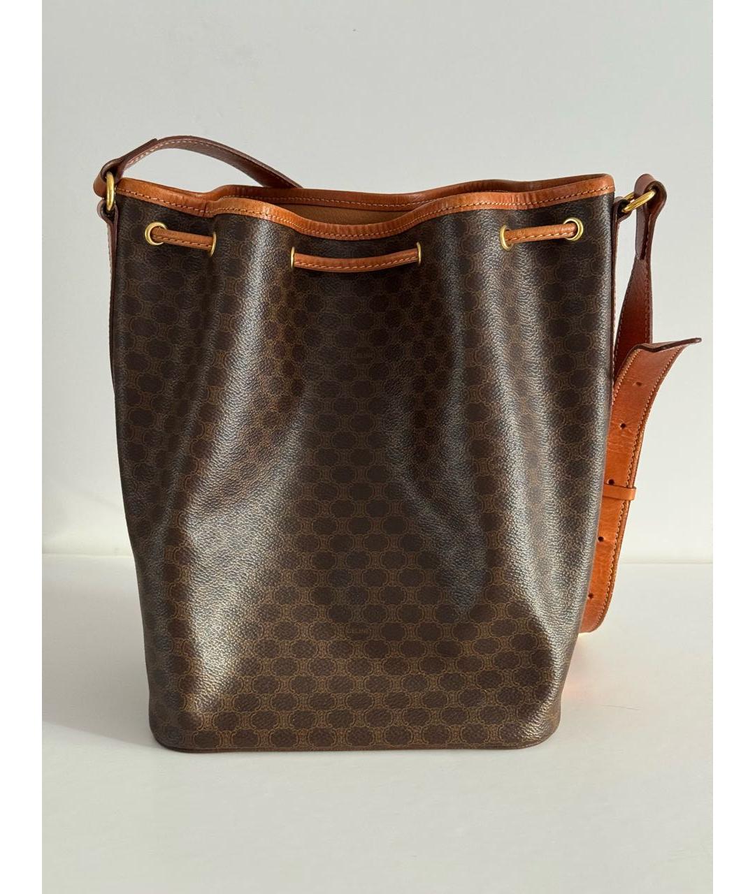 CELINE Коричневая кожаная сумка через плечо, фото 3