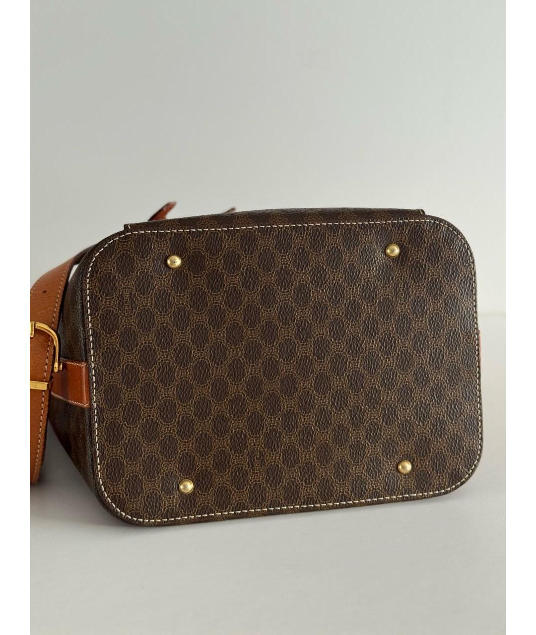 CELINE Коричневая кожаная сумка через плечо, фото 4