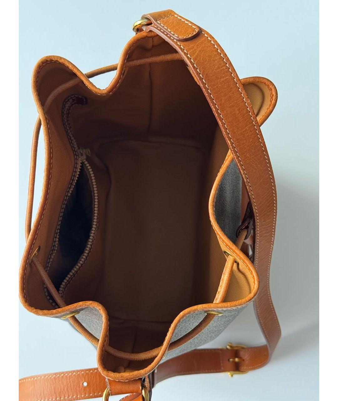 CELINE Коричневая кожаная сумка через плечо, фото 5