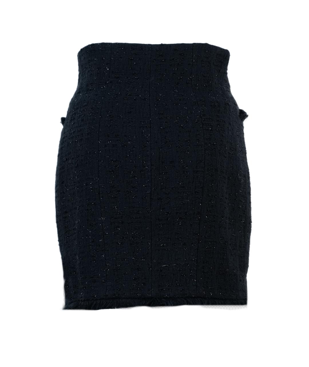 PHILIPP PLEIN Черная хлопковая юбка мини, фото 2