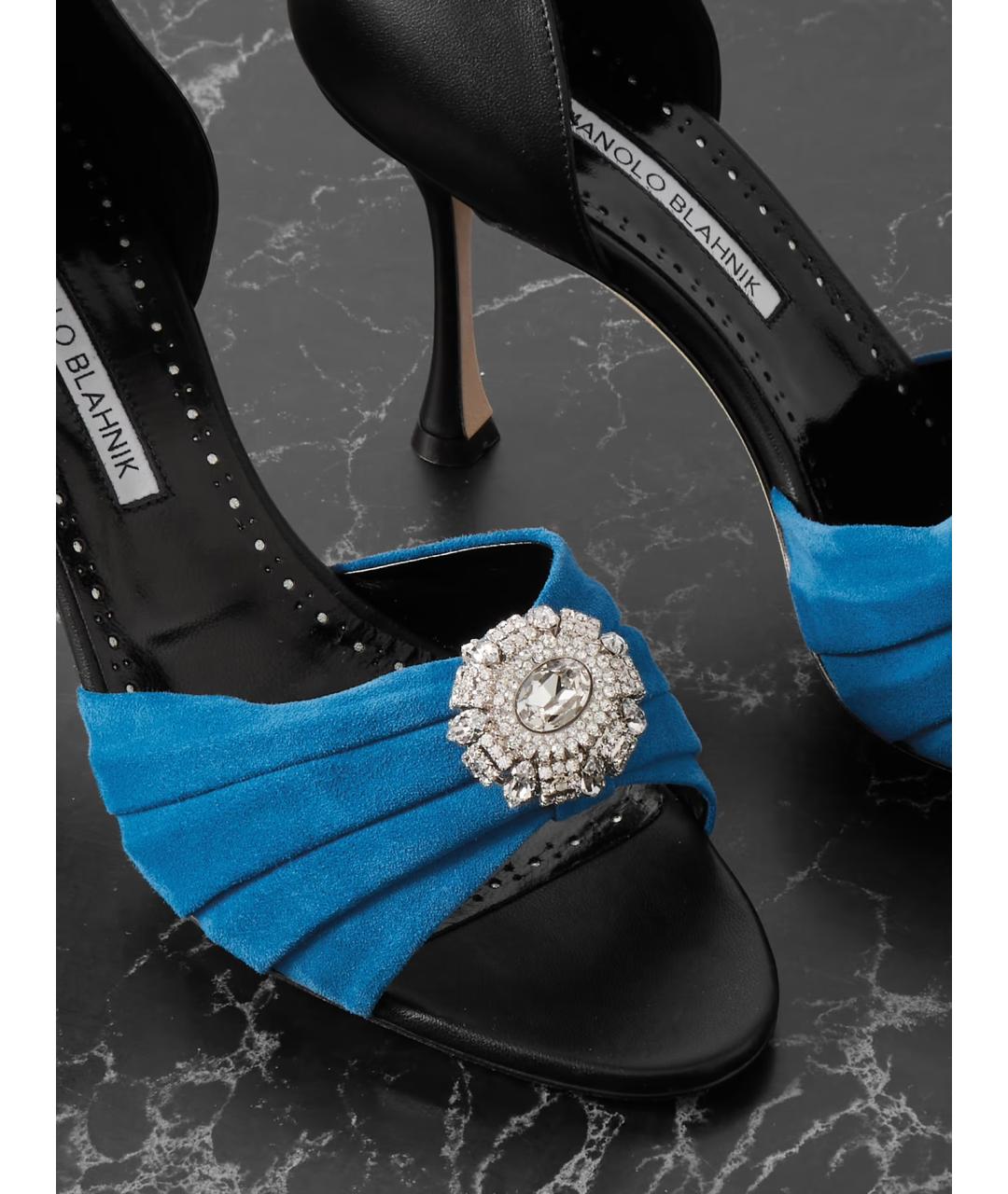 MANOLO BLAHNIK Черные кожаные туфли, фото 4