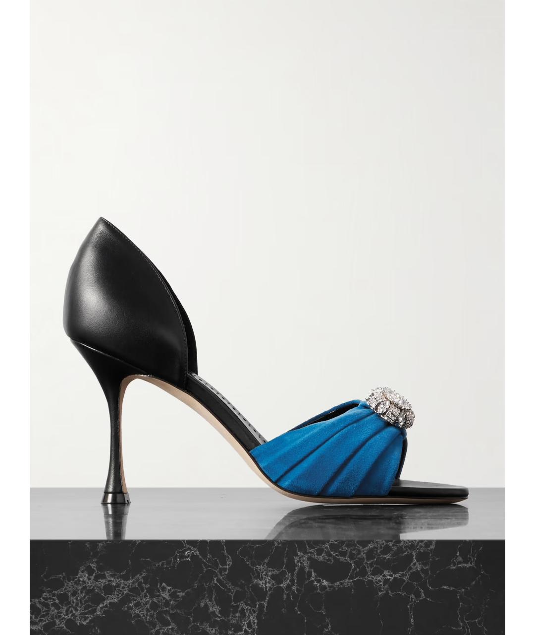 MANOLO BLAHNIK Черные кожаные туфли, фото 5