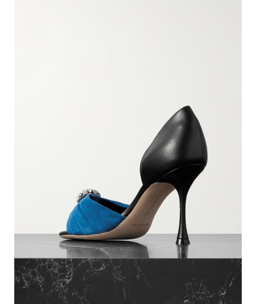 MANOLO BLAHNIK Черные кожаные туфли, фото 3