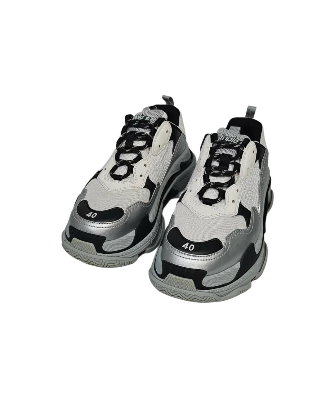 BALENCIAGA Серые текстильные низкие кроссовки / кеды, фото 3