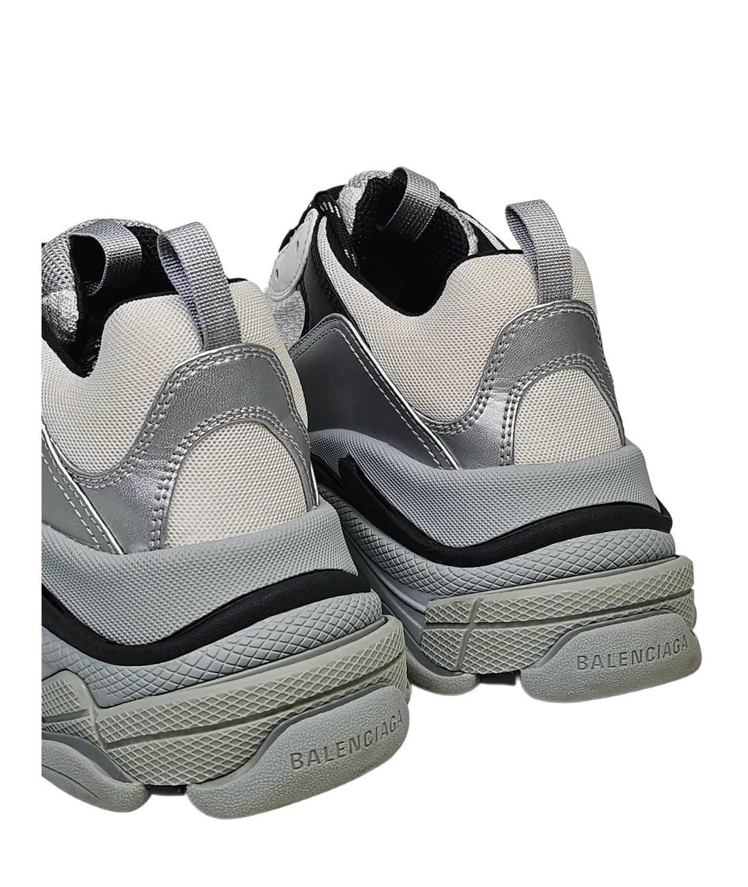 BALENCIAGA Серые текстильные низкие кроссовки / кеды, фото 6