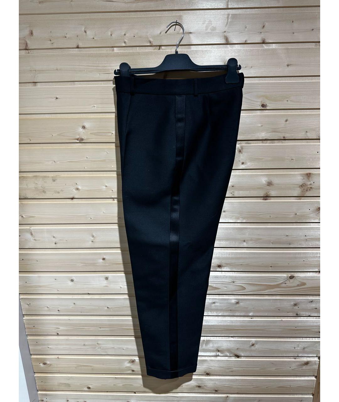 CHRISTIAN DIOR Черные хлопковые брюки широкие, фото 3