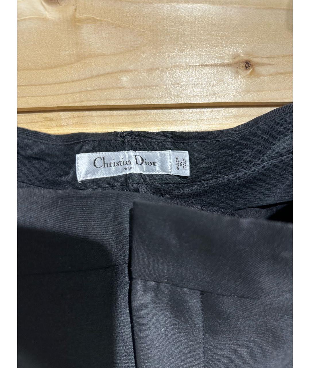 CHRISTIAN DIOR Черные хлопковые брюки широкие, фото 5