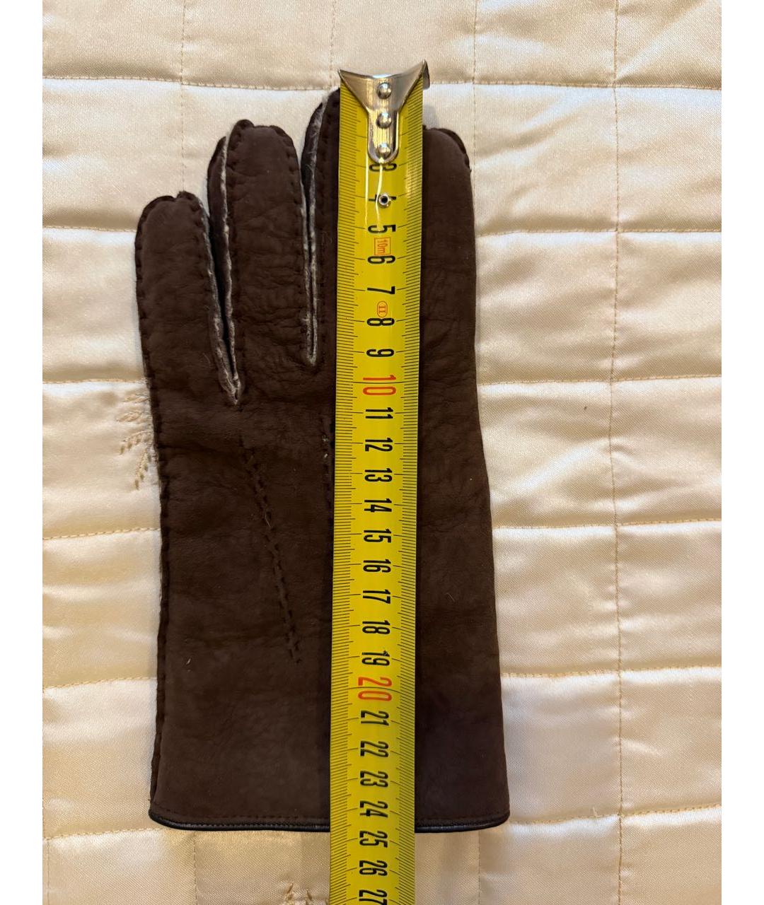 MOORER Коричневые кожаные перчатки, фото 5