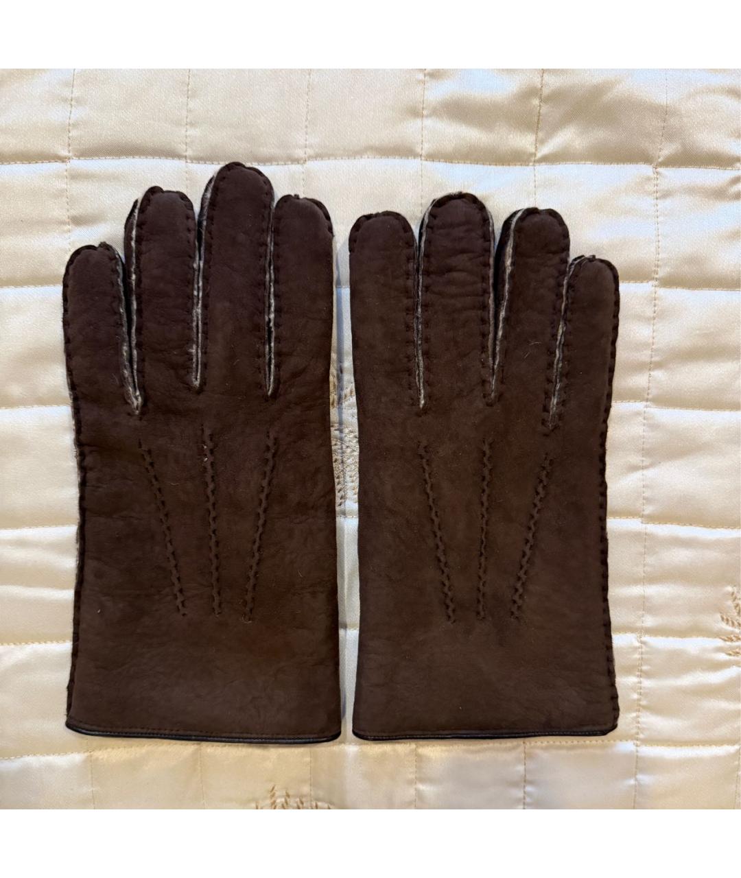 MOORER Коричневые кожаные перчатки, фото 9