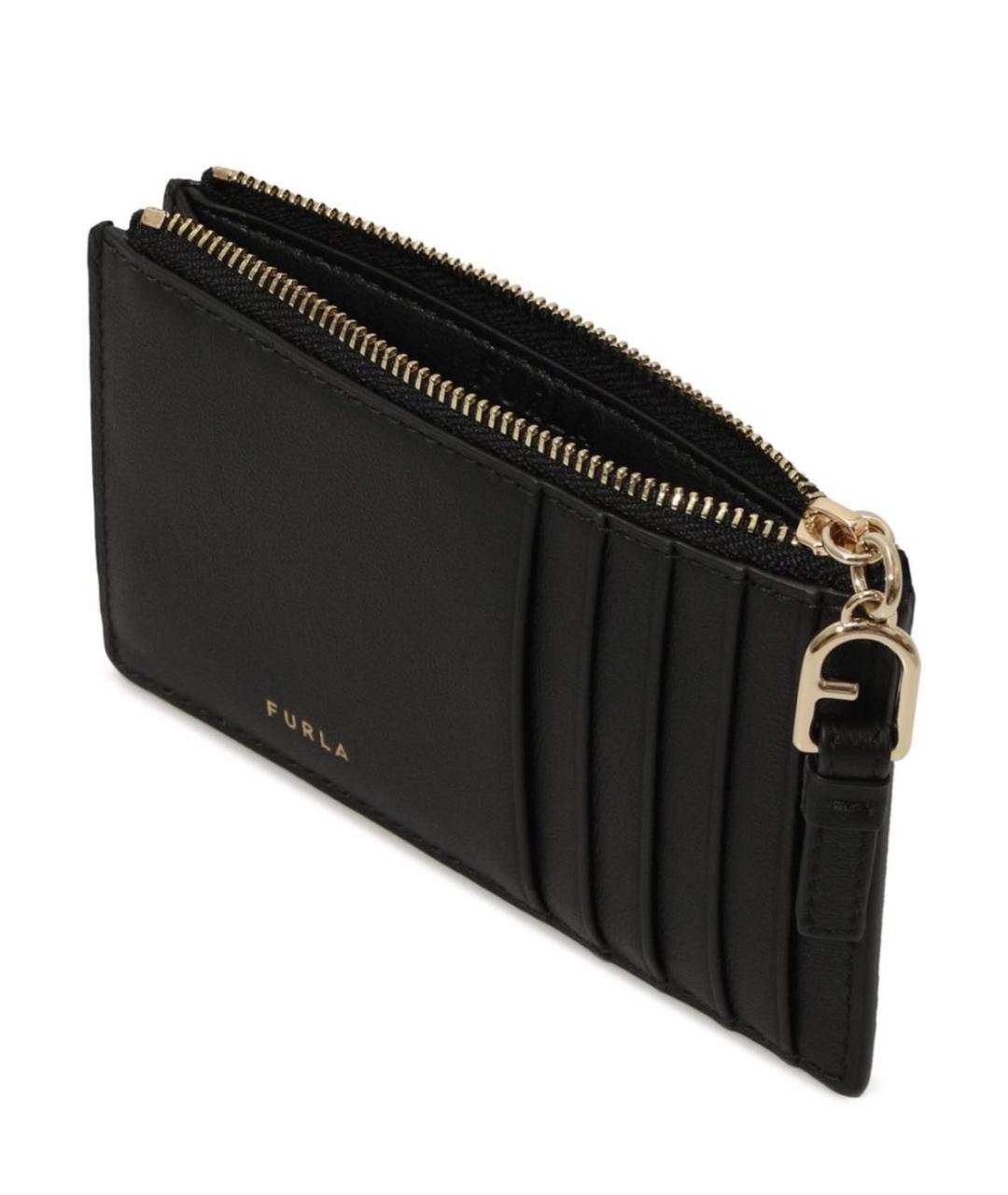 FURLA Черный кожаный кардхолдер, фото 5