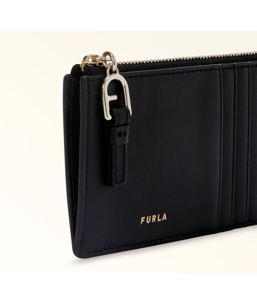 FURLA Черный кожаный кардхолдер, фото 6