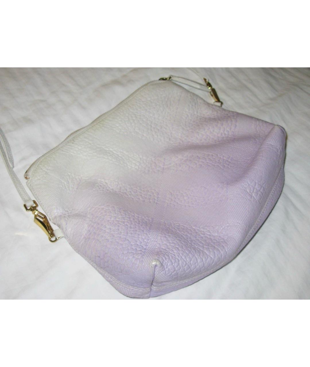 BURBERRY Белая кожаная сумка через плечо, фото 3