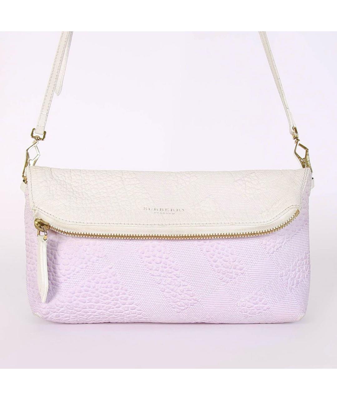 BURBERRY Белая кожаная сумка через плечо, фото 9