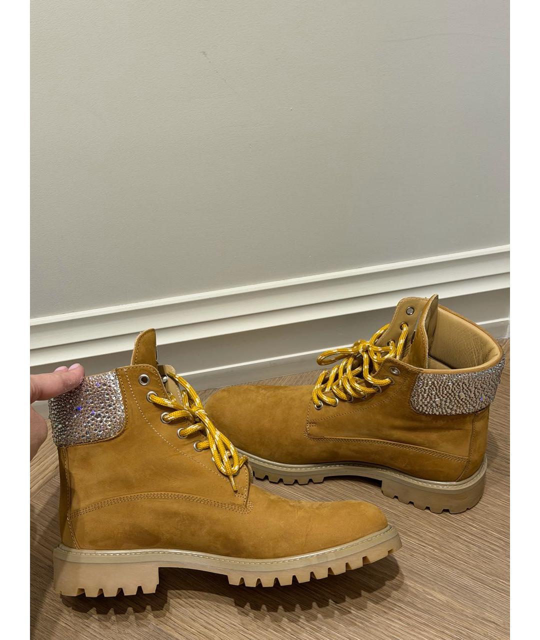 PHILIPP PLEIN Коричневые кожаные ботинки, фото 6